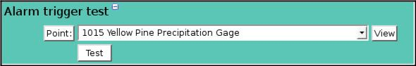 Alarm Trigger Edit Trigger Test